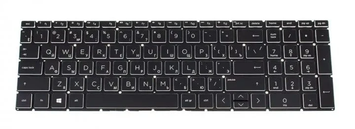 Клавиатура HP Pavilion 15-DA, 15-DB, 15-DF, 15-DX, 15-EC, 15-CN, 15-CR, 15-CP, 15-CS, 15-CW, 15S-DU, 15-DY, 15s-DY, 15s-EQ, 15-EF, 15s-FQ, 17-BY, 17-CA, 17-CD, 250 G7, 255 G7 black, без фрейма, white bezzel