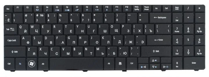 Клавиатура Acer Aspire 5241, 5332, 5334, 5516, 5517, 5532, 5534, 5541, 5732, 7315, 7715; eMachines E430, E525, E527, E528, E625, E627, E628, E630, E725, E735, G525, G620, G625, G627, G720 - изображение 2