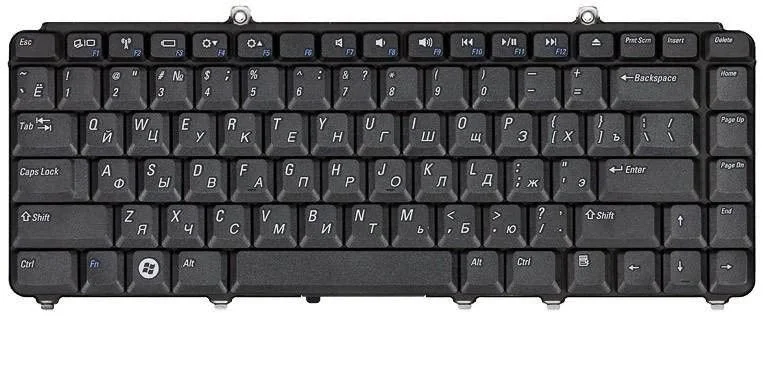 Клавиатура Dell Inspiron 1420, 1521, 1545; Vostro: 1400, 1500; XPS: M1330, M1420, M1530  black,silver - изображение 1