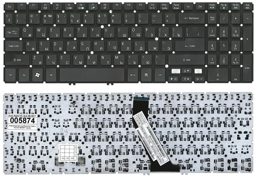 Клавиатура Acer Aspire V5-531, V5-551, V5-552, V5-571, VN7-571, VN7-591; Ultra M3-581, M5-581 