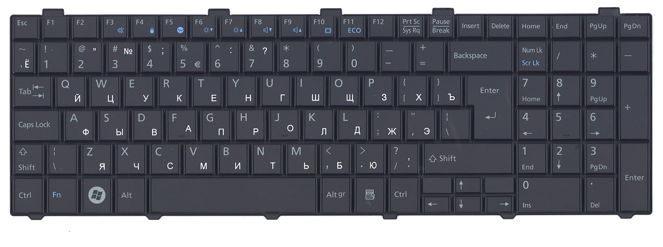 Клавиатура Fujitsu LifeBook A530, A531, AH512, AH530, AH531, NH751 - изображение 2